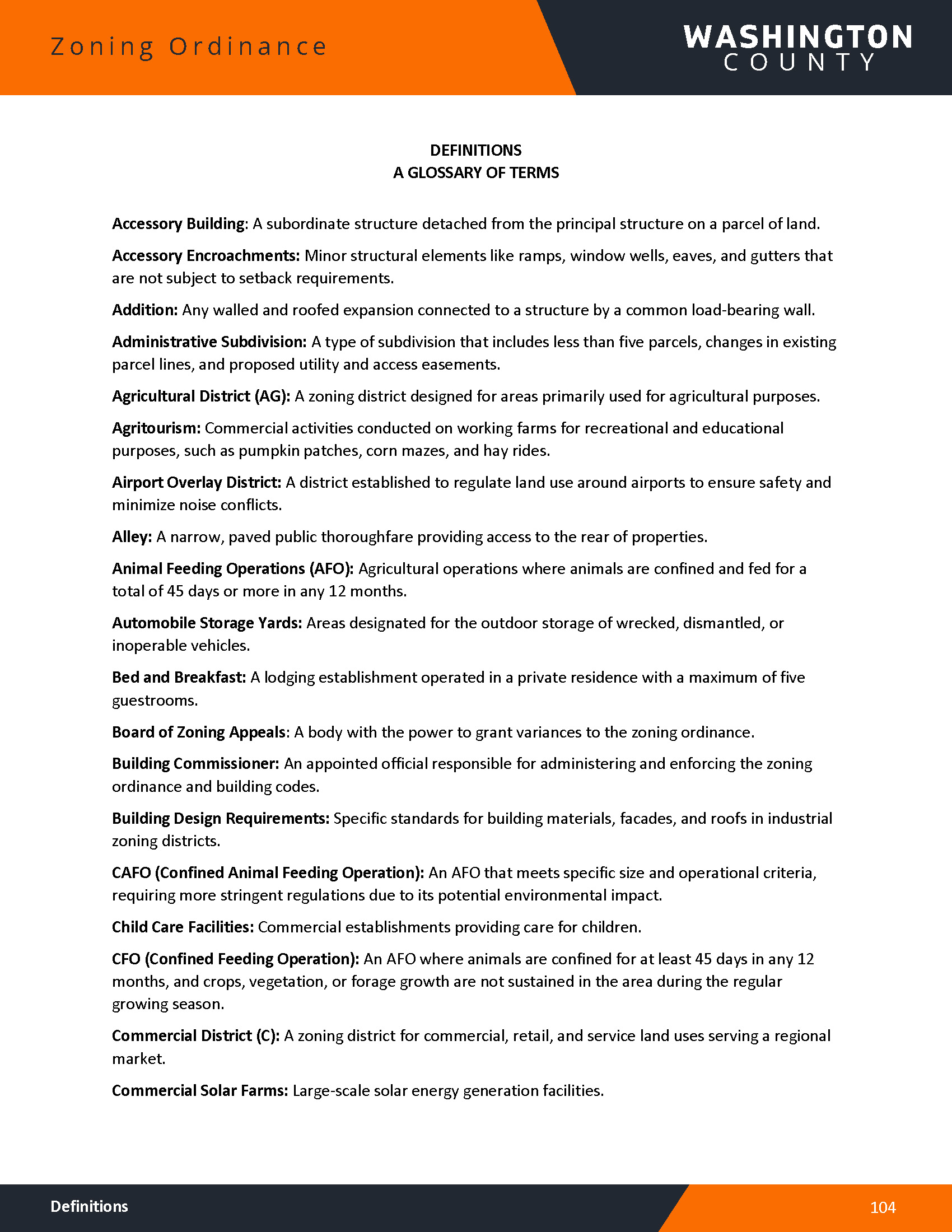 Washington County Zoning Ordinance1 12 25 Page 109